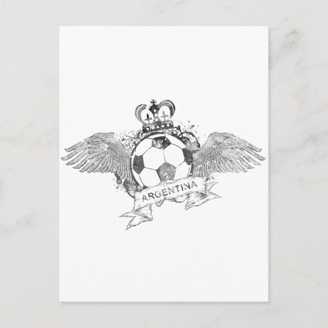 Vintager Argentinien-Fußball Postkarte (Vorderseite)