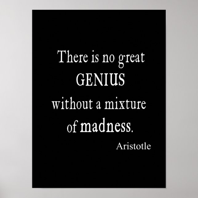 Vintager Aristoteles Großer Genius Wahnsinn Poster (Vorne)