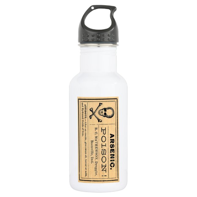 Vintager arsenhaltiger Gift-Aufkleber Trinkflasche (Vorderseite)
