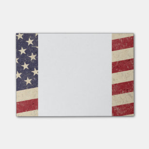 Vintager Art-amerikanische Flaggegrunge-Blick Post-it Klebezettel