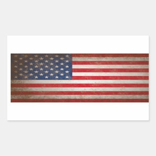 Vintager Art-amerikanische Flaggen-patriotischer Rechteckiger Aufkleber