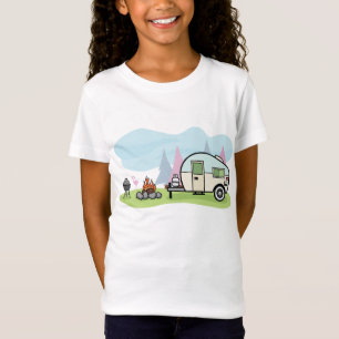 Vintager Art-Camper-Mädchen-T - Shirt