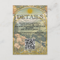 Vintager Art Nouveau Deko QR Code Hochzeiten Detai