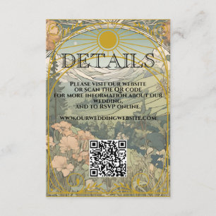 Vintager Art Nouveau Deko QR Code Hochzeiten Detai Begleitkarte