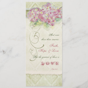 Vintager Art-RosaHydrangea - Menü-Karte Menükarte