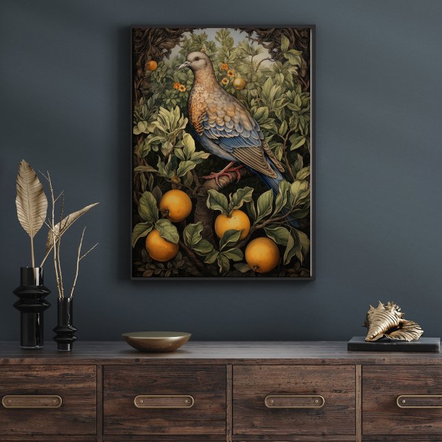 Vintager Art Style Bird in einem Baum Poster (Von Creator hochgeladen)