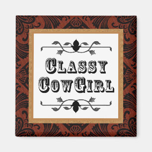 Vintager Artmagnet des noblen Cowgirl-Westerns Magnet