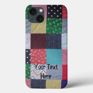 Vintager Artpatchwork-Gewebeentwurf bunt iPhone 13 Hülle