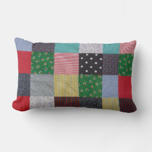 Vintager Artpatchwork-Gewebeentwurf bunt Lendenkissen