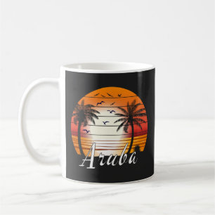 Vintager Aruba Palm Tree Summer Beach Kaffeetasse