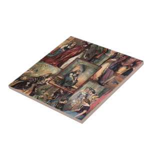 Vintager Aschenputtel-WeihnachtsMontage Fliese