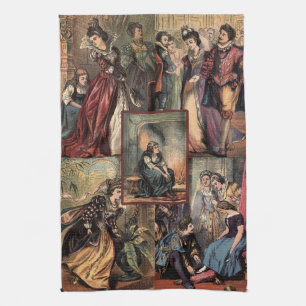 Vintager Aschenputtel-WeihnachtsMontage Küchentuch