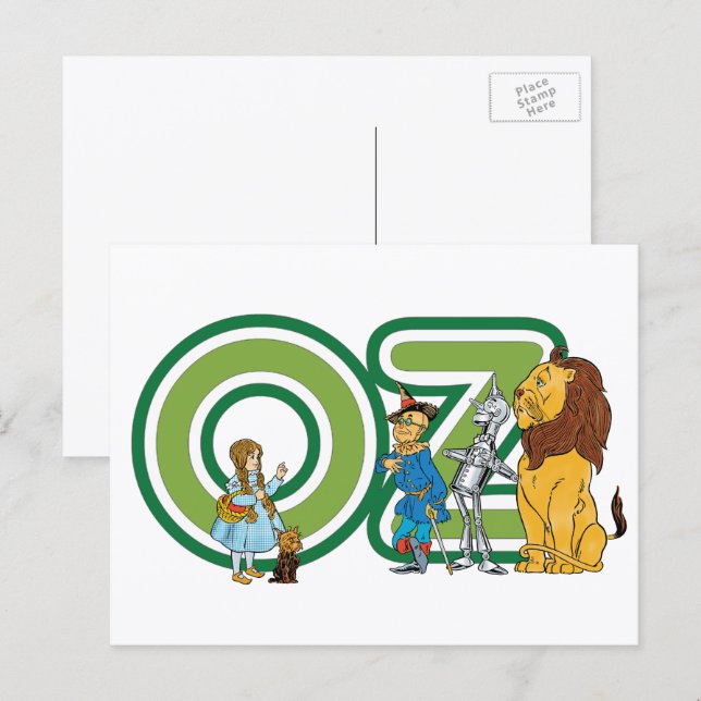 Vintager Assistent für Oz-Zeichen und Textbuchstab Postkarte (Vorne/Hinten)