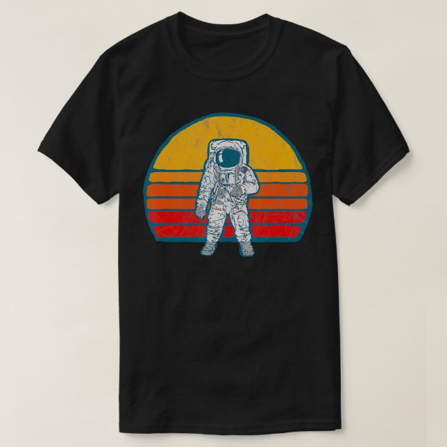 Vintager Astronaut Space Retro 80er Throwback T-Shirt (Design vorne)