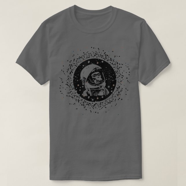 Vintager Astronauten-Affen-T - Shirt (Design vorne)