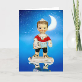 Vintager Astronauten-Weltraumbock MCM mit kosmisch Feiertagskarte