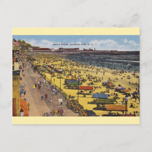 Vintager Atlantik City Beach Postkarte