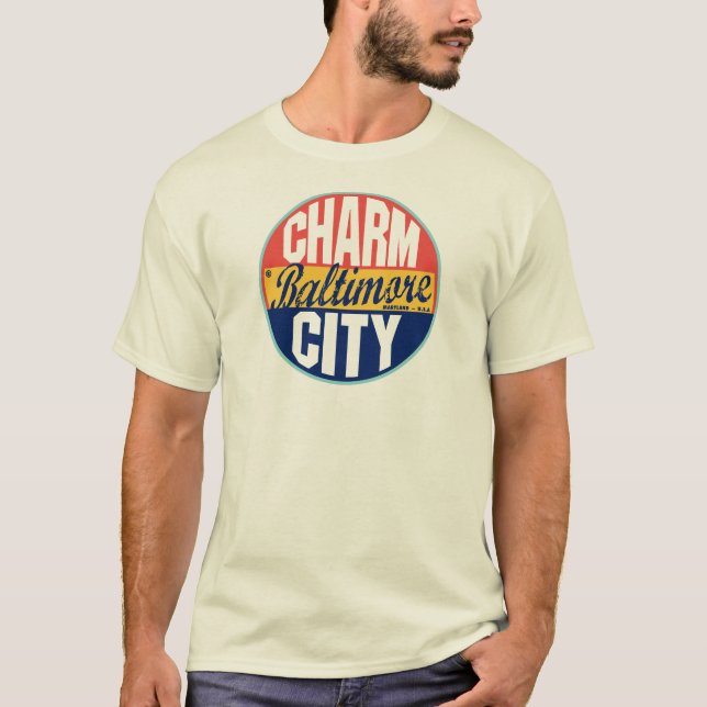 Vintager Aufkleber Baltimores T-Shirt (Vorderseite)