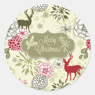 Vintager Aufkleber für den grünen/roten Hirsch