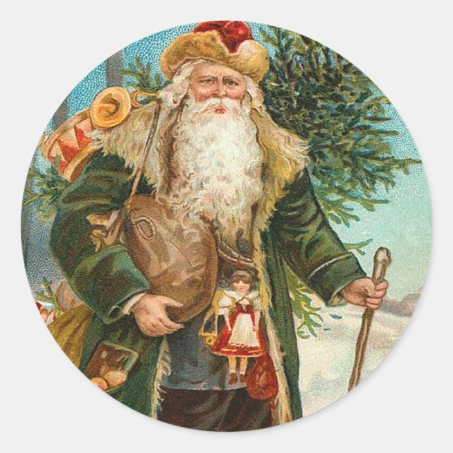 Vintager Aufkleber für den Weihnachtsmann (Vorderseite)