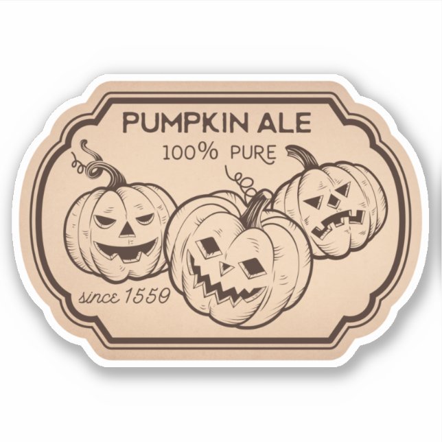 Vintager Aufkleber für Kürbisaale (Vorderseite)