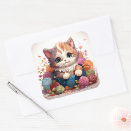 Vintager Aufkleber für niedliche Katze