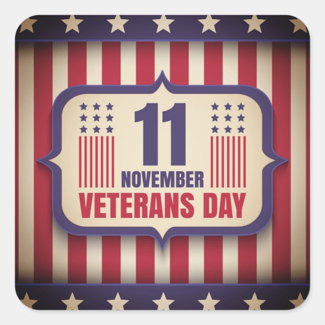 Vintager Aufkleber für Veteranen (Vorderseite)