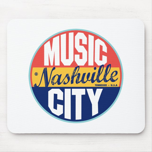 Vintager Aufkleber Nashvilles Mousepad (Vorne)