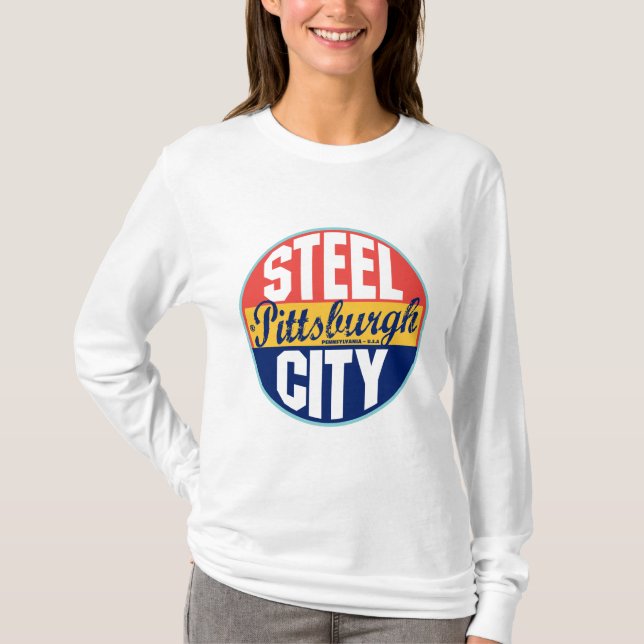 Vintager Aufkleber Pittsburghs T-Shirt (Vorderseite)