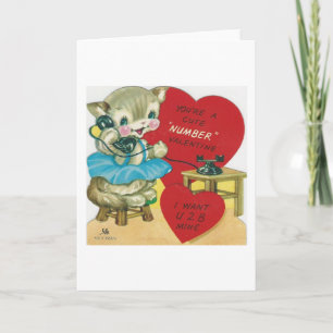 Vintager Aufruf von Kitty Valentine Feiertagskarte