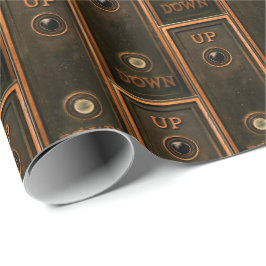 Vintager Aufzugsknopfplatte Metall Messing antike Geschenkpapier