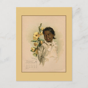 Vintager August 1891 schöne zeichnend Kinder Postkarte