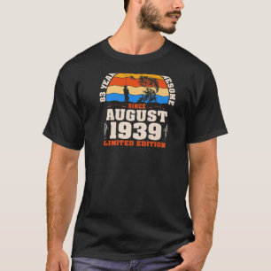 Vintager August 1939 83 Jährige Fischerei über 83 T-Shirt
