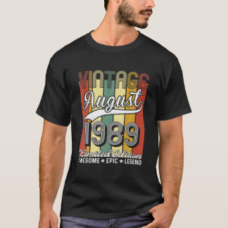 Vintager August 1989 32Nd Birthday Limited Edition T-Shirt