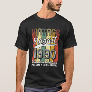 Vintager August 1990 31St Birthday Limited Edition T-Shirt