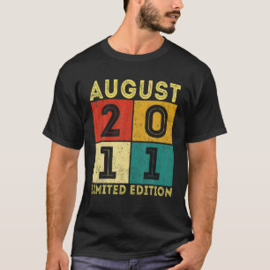 Vintager August 2011 Retro 10. Geburtstag 10 Jahre T-Shirt