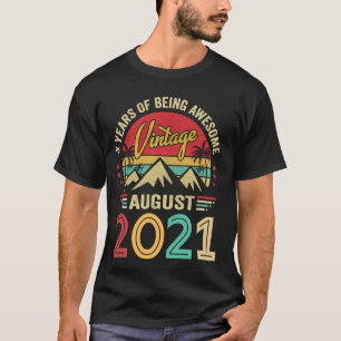 Vintager August 2021 3 Jahre alte Idee 3. Geburtst T-Shirt