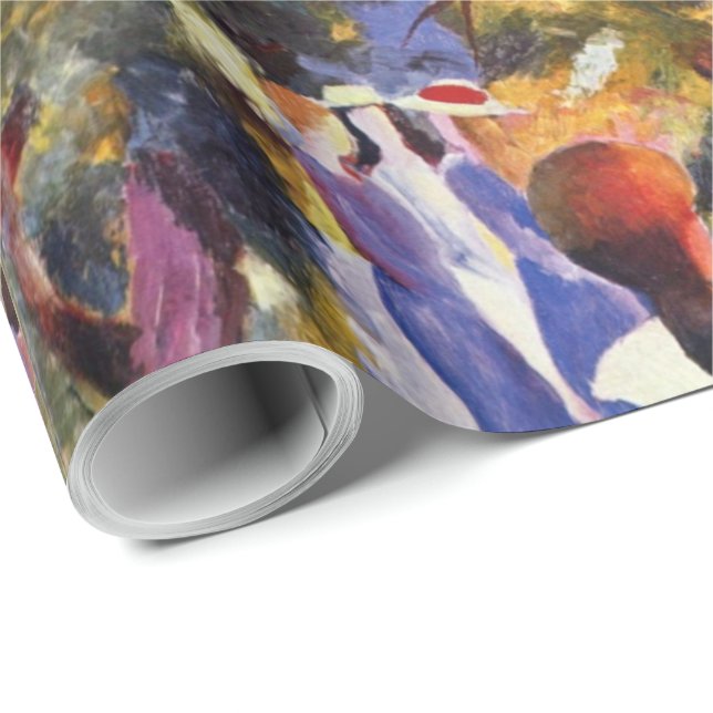 Vintager August Macke Girl Geschenkpapier (Rolleneckpunkt)