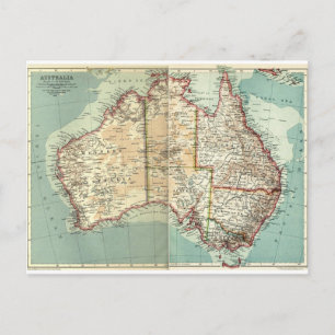 Vintager australischer Kontinent - detaillierte Ka Postkarte