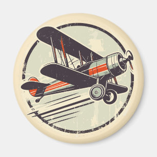 Vintager Aviator für Grün und Rot Magnet