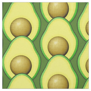 Vintager Avocado, der Muster Zeichne Stoff