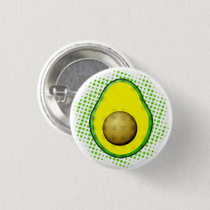 Vintager Avocado Zeichnend Button