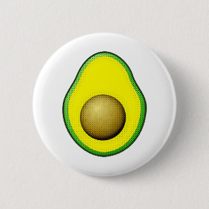 Vintager Avocado Zeichnend Button