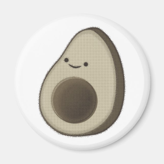 Vintager Avocado Zeichnend Magnet (Vorne)