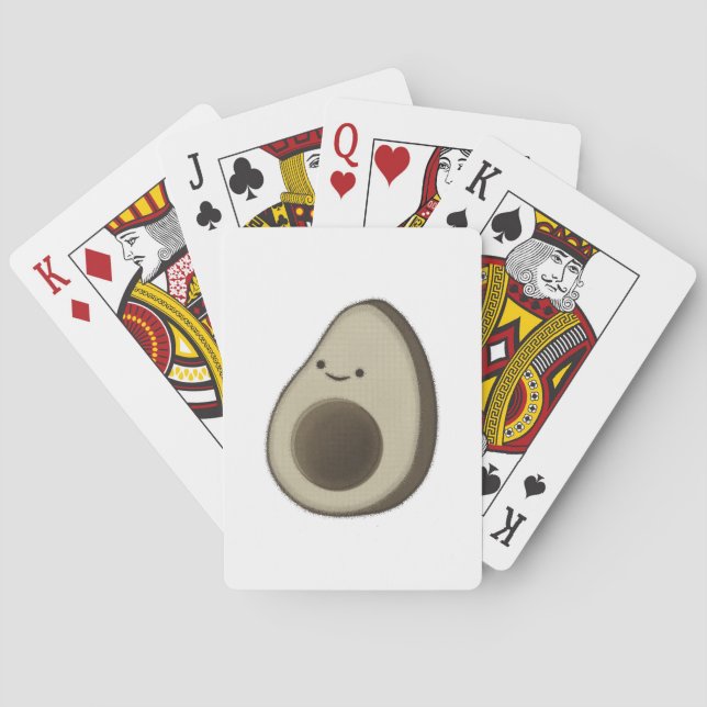 Vintager Avocado Zeichnend Spielkarten (Rückseite)