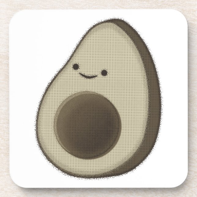 Vintager Avocado Zeichnend Untersetzer (Vorderseite)