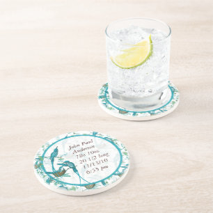 Vintager Baby Bird mit Moma- und Papa-Bird-Unterse Untersetzer