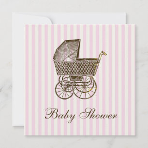 VINTAGER BABY PRAM BABY SHOWER EINLADUNG