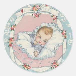 Vintager Babyaufkleber Runder Aufkleber