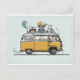 Vintager Babybus Postkarte